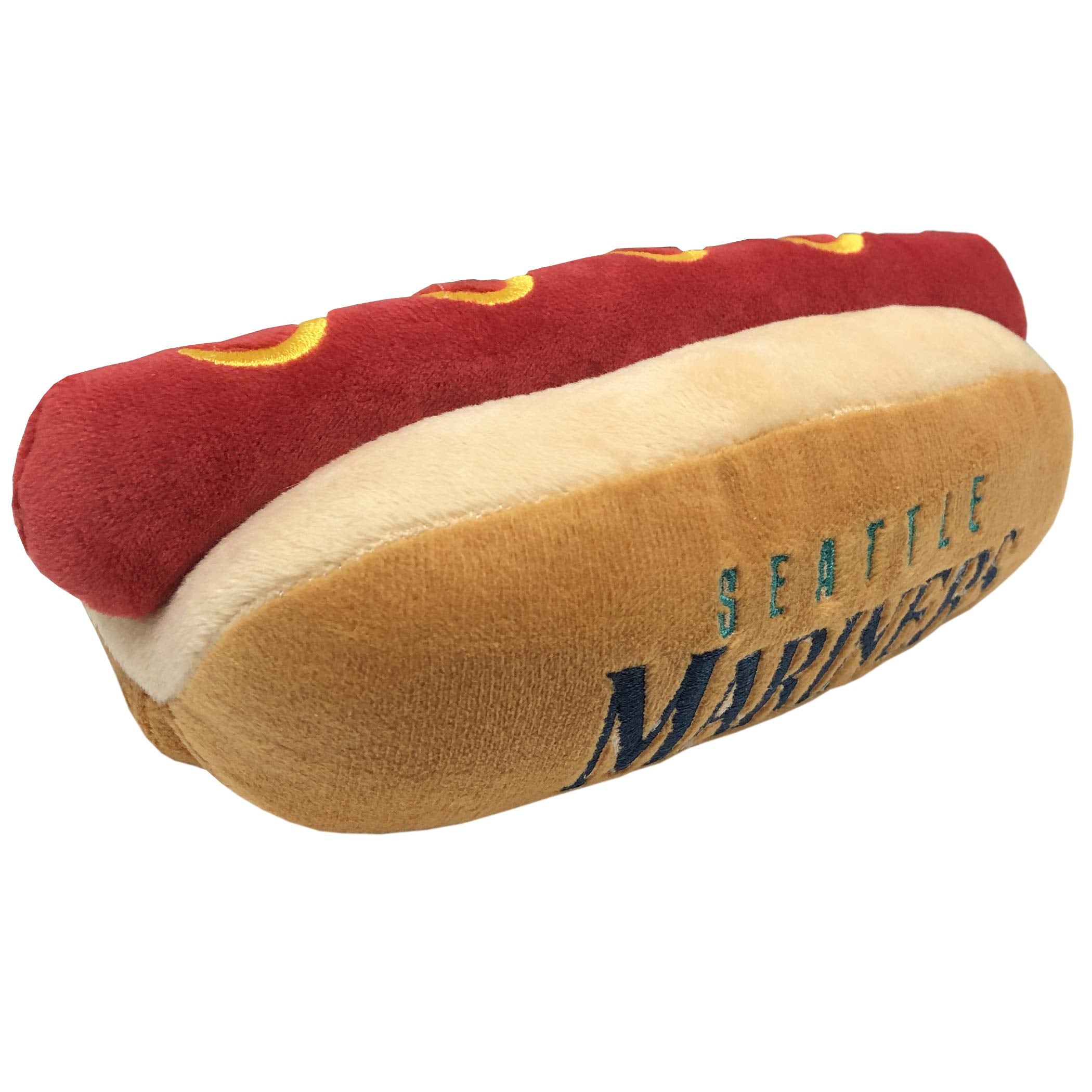 Mlb Seattle Mariners Plush Dog Toys - Stadium Theme Snacks - Cutest Plush Hot-Dog Toy For Dogs & Cats With Inner Squeaker & Prem